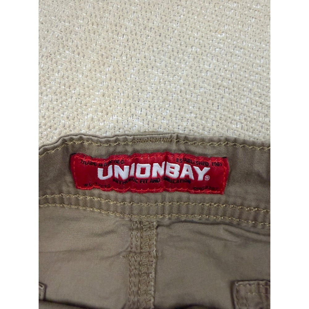 Unionbay Mens Khaki Cargo Shorts Size 38 Flex Waist Stretch Cotton Utility Tan - Picture 3 of 9